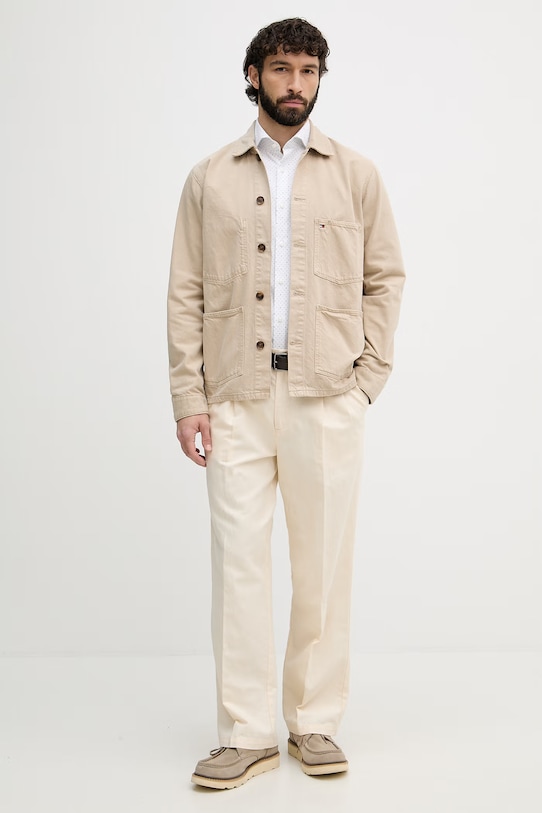 BOSS koszula bawełniana z elastanem HANK 50560687 biały SS26