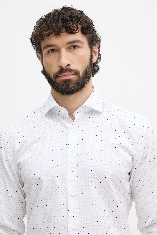 BOSS koszula bawełniana z elastanem HANK biały 50560687