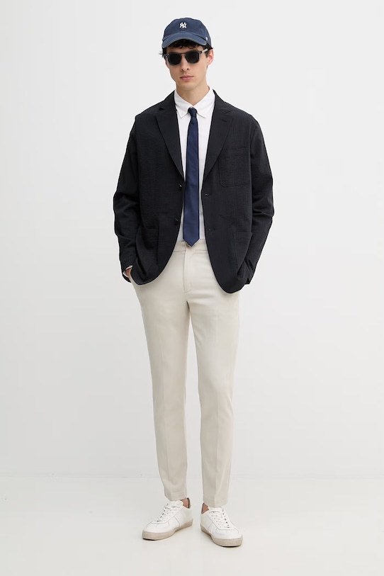 BOSS koszula oxford męska bawełniana ROAN 50555920 biały SS26