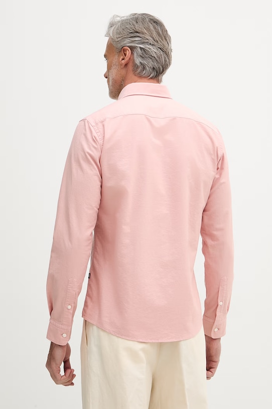 Ρούχα BOSS πουκάμισο oxford Ανδρικό βαμβακερό ROAN 50555920 ροζ