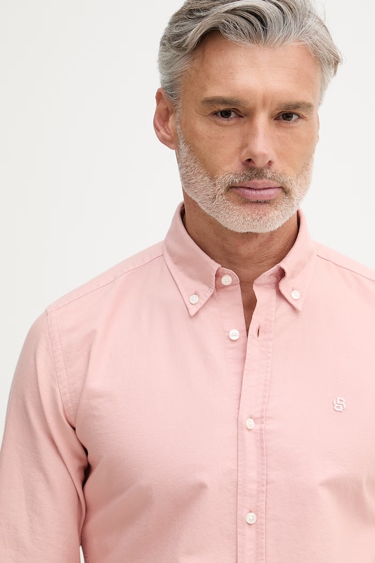 BOSS πουκάμισο oxford Ανδρικό βαμβακερό ROAN ροζ 50555920