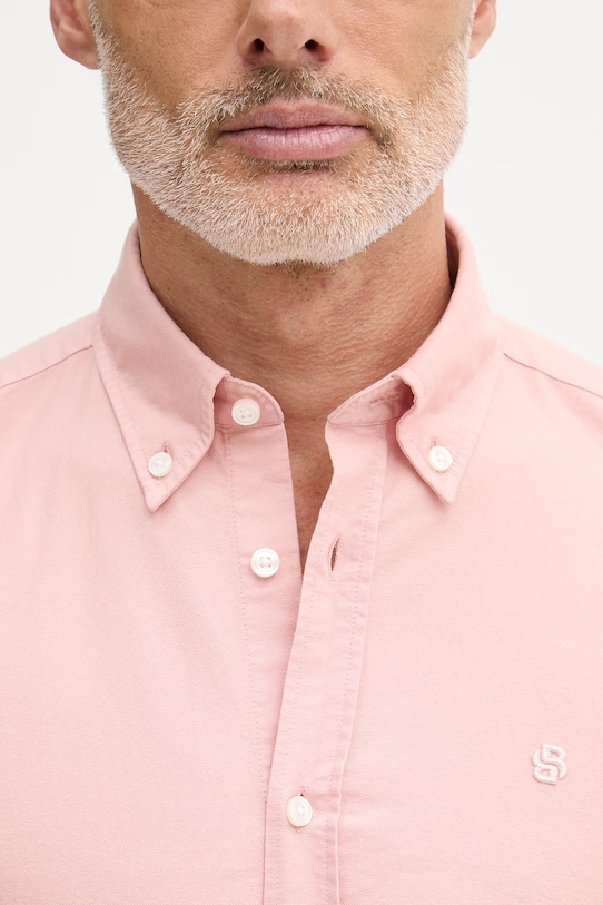 BOSS πουκάμισο oxford Ανδρικό βαμβακερό ROAN 50555920 ροζ