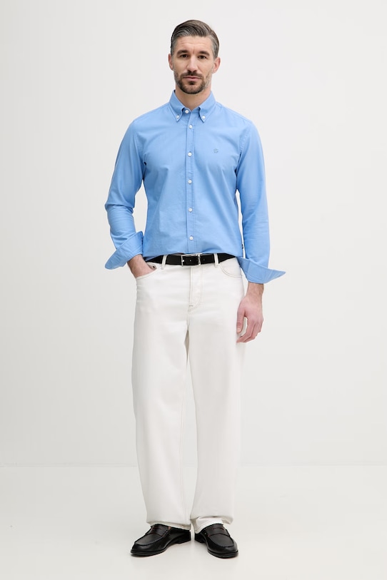 BOSS koszula oxford męska bawełniana ROAN 50555920 niebieski SS26