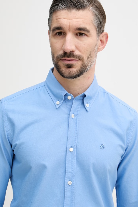 BOSS koszula oxford męska bawełniana ROAN niebieski 50555920