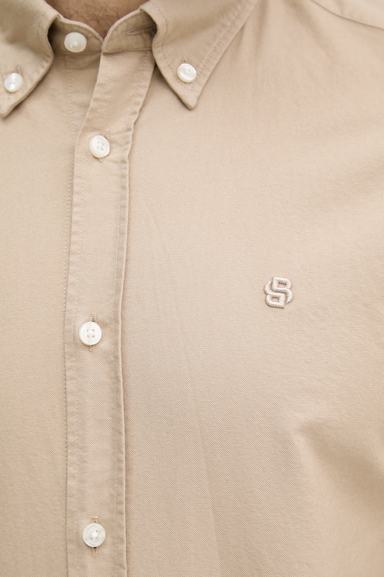 BOSS πουκάμισο oxford Ανδρικό βαμβακερό ROAN 50555920 μπεζ