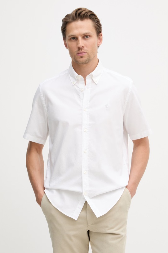 BOSS риза мъжка от памук LIAM бял 50560404