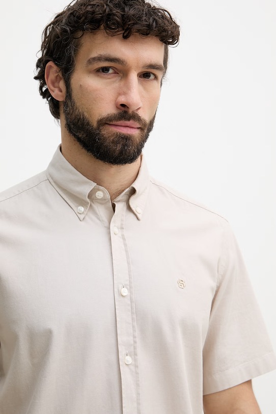 BOSS koszula męska bawełniana LIAM beżowy 50560404