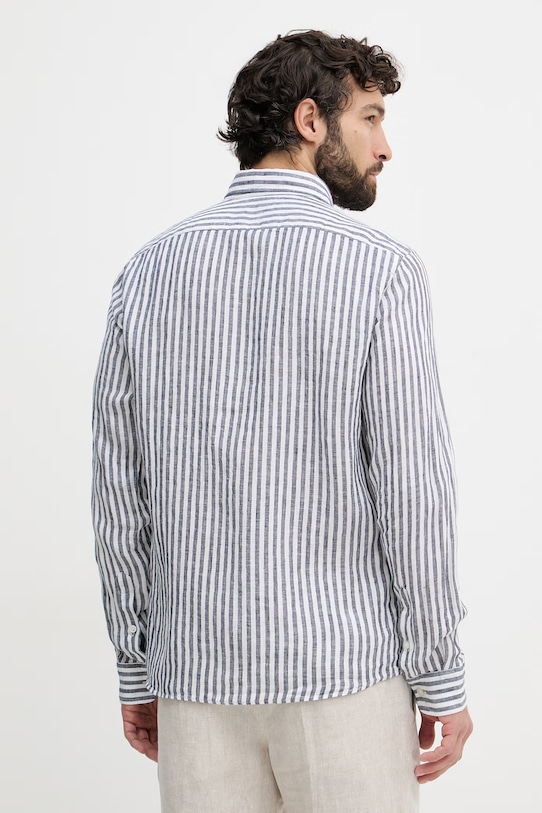 Odzież BOSS koszula męska lniana LIAM 50560595 granatowy