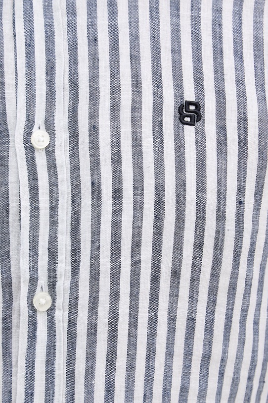 BOSS koszula męska lniana LIAM 50560595 granatowy