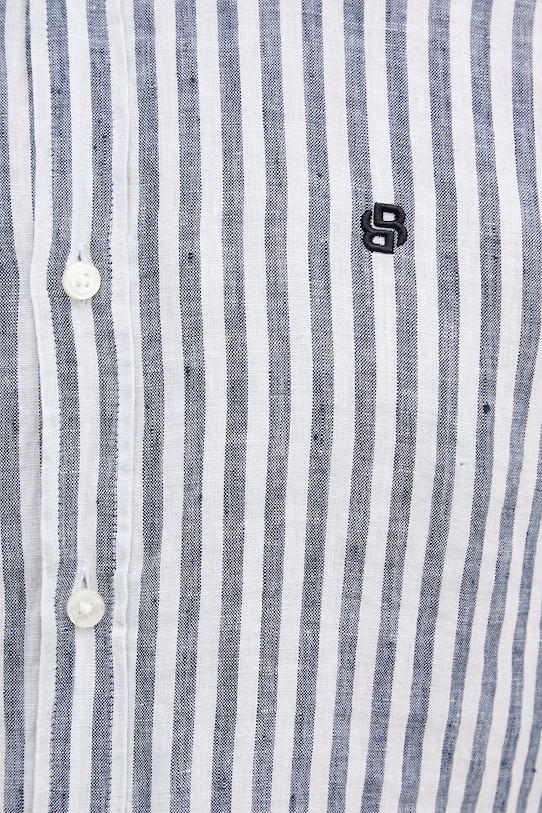 BOSS koszula męska lniana LIAM 50560595 granatowy