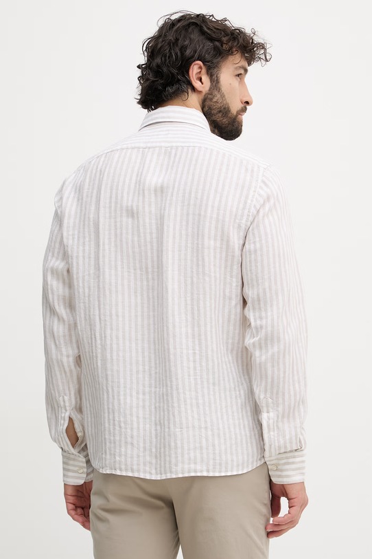 Oblačila BOSS srajca moška lanena LIAM 50560595 bež