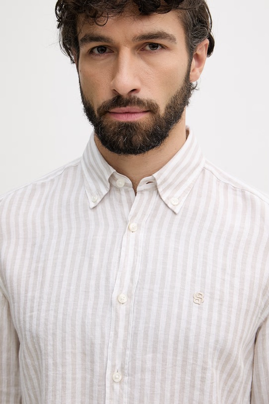 BOSS srajca moška lanena LIAM bež 50560595