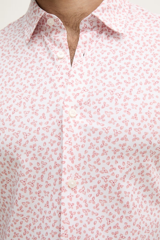 BOSS košeľa pánska s bavlnou ROAN 50560692 ružová