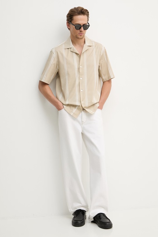 BOSS рубашка мужская из хлопка с эластаном LARS 50561415 бежевый SS26