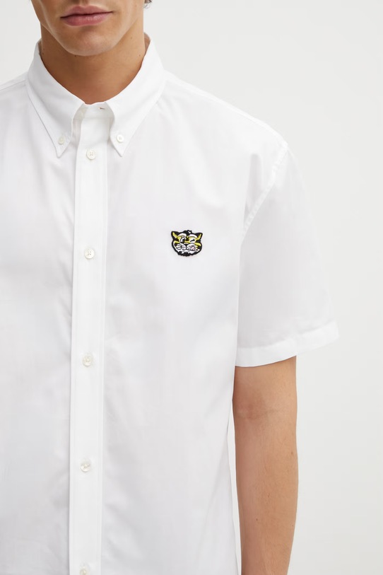 Kenzo Shirt SC koszula bawełniana męska biały FG55CH1099LI
