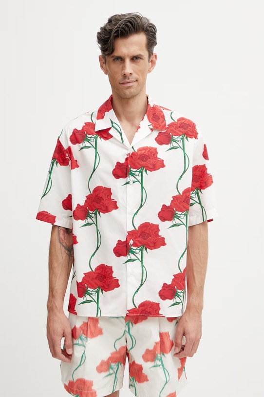 Kenzo Shirt SC koszula bawełniana męska biały FG55CH1359O2