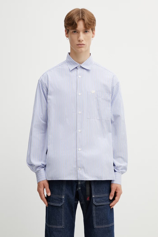Filling Pieces koszula męska bawełniana Pinstripe niebieski 412621501293.294