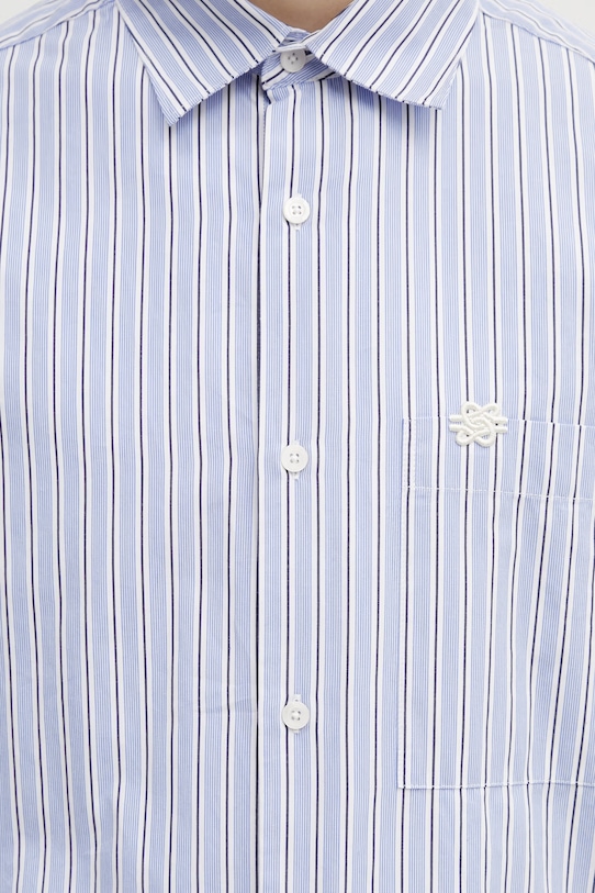 Filling Pieces koszula męska bawełniana Pinstripe niebieski 412621501293.294