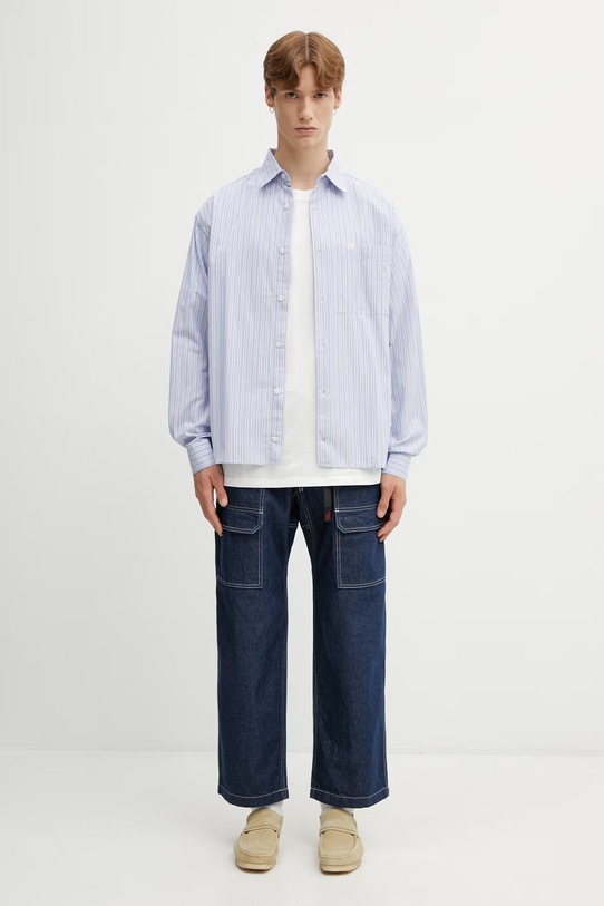 Filling Pieces Pinstripe koszula bawełniana męska 412621501293.294 niebieski