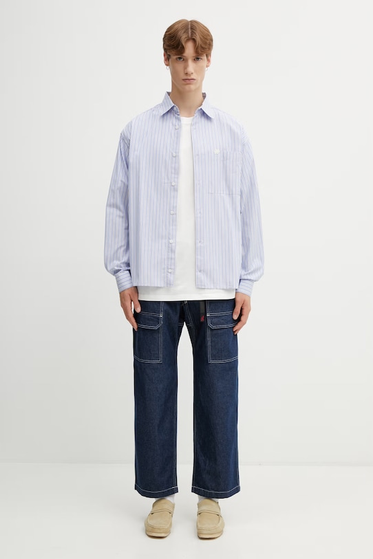 Filling Pieces Pinstripe koszula bawełniana męska 412621501293.294 niebieski