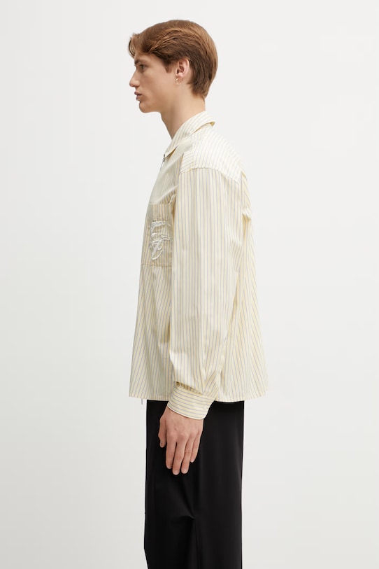 Filling Pieces Zip Shirt koszula bawełniana męska 412621501294.296 żółty SS26
