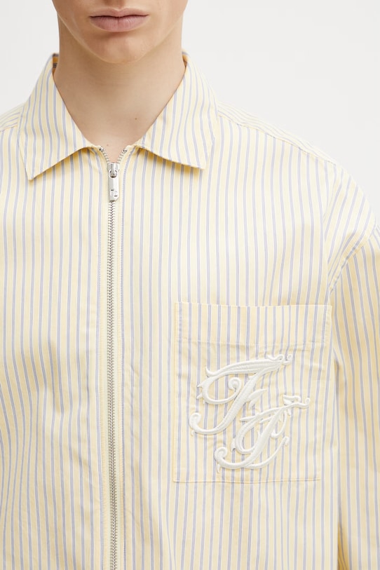 Filling Pieces Zip Shirt koszula bawełniana męska żółty 412621501294.296