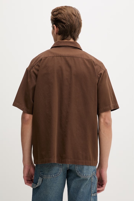 Oblečení Dickies košile pánská bavlněná DK0A88N90TB1 hnědá