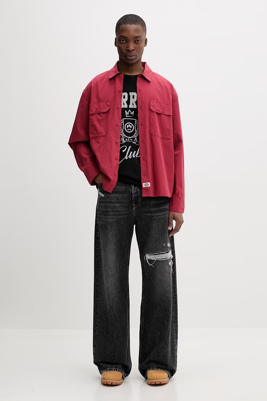 Dickies πουκάμισο Ανδρικό βαμβακερό DK0A885AL331 κόκκινο SS26