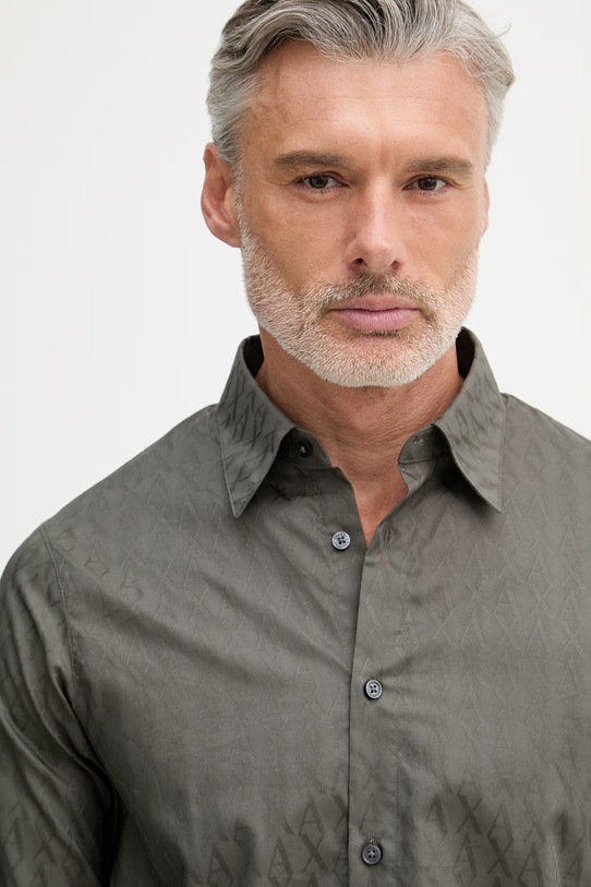 Armani Exchange koszula męska bawełniana zielony XM001587.AF16631