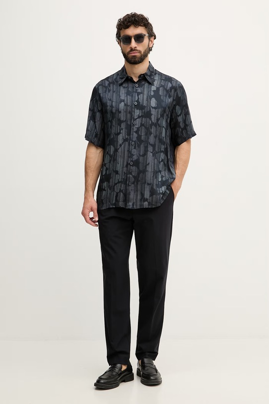 Armani Exchange koszula męska z wiskozy XM002106.AF13235 granatowy SS26