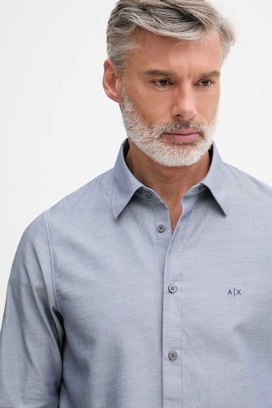 Armani Exchange koszula męska z bawełną niebieski XM002112.AF22548