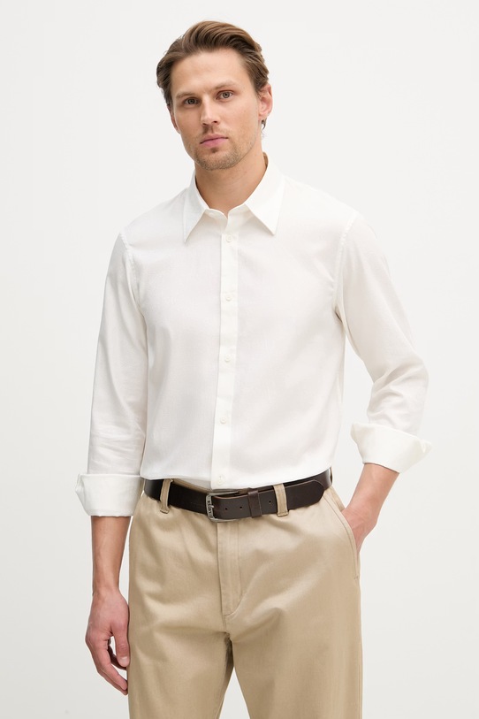 Armani Exchange košulja za muškarce od pamuka bež XM002263.AF13131