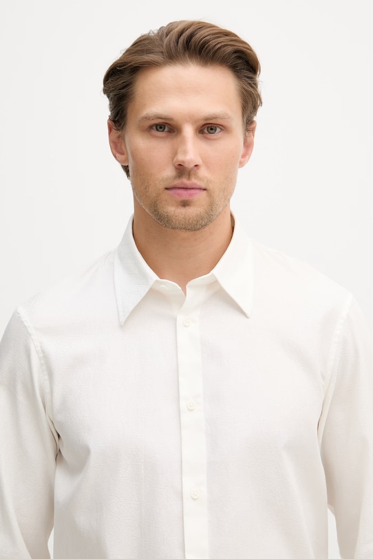 Armani Exchange košulja za muškarce od pamuka bež XM002263.AF13131