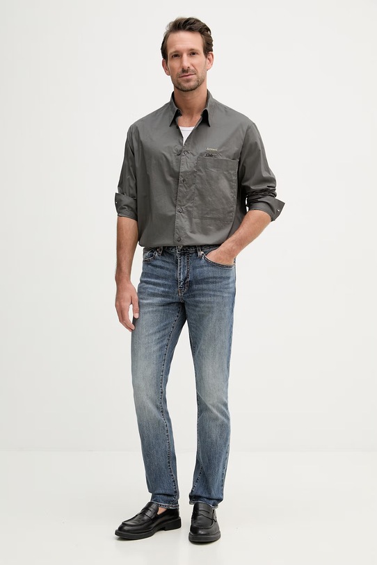 Armani Exchange košeľa pánska bavlnená XM002265.AF24533 zelená SS26