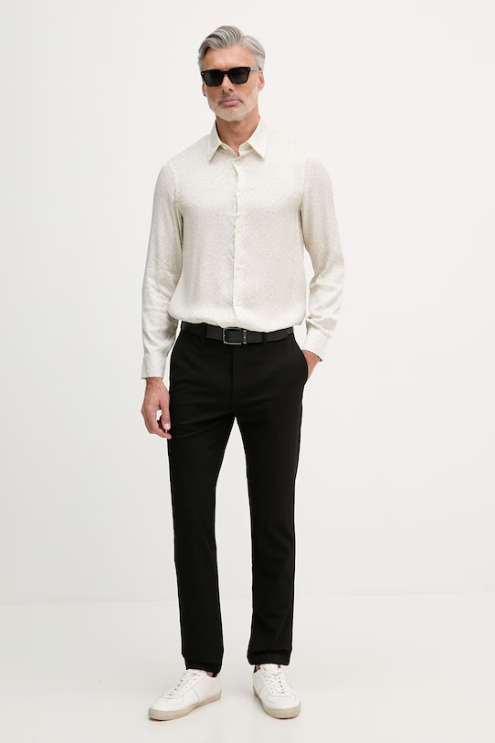 Armani Exchange košeľa pánska z viskózy XM002280.AF13235 béžová SS26