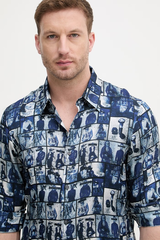 Armani Exchange сорочка чоловіча віскозна блакитний XM002280.AF13235