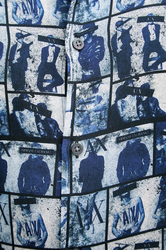 Armani Exchange košeľa pánska z viskózy XM002280.AF13235 modrá