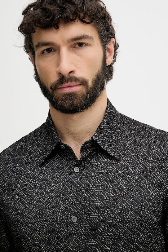 Armani Exchange camicia da uomo in viscosa nero XM002280.AF13235