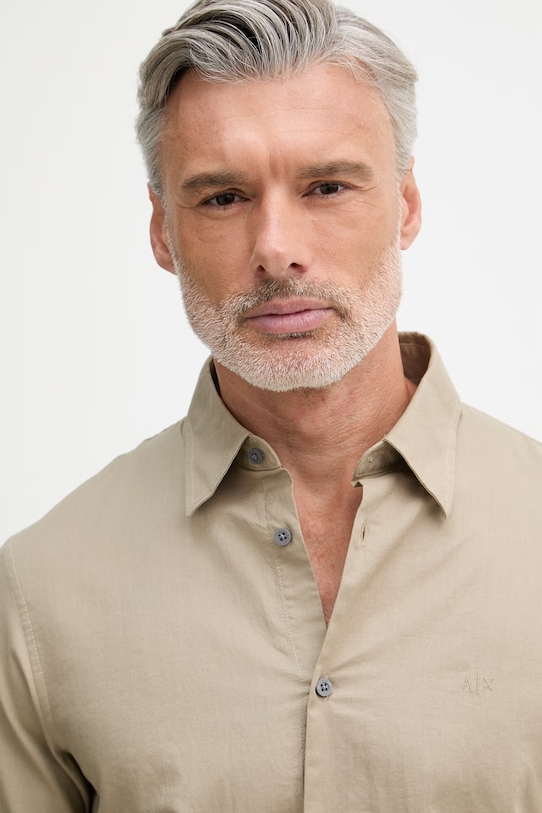 Armani Exchange cămașă pentru bărbați bej XM002290.AF22863