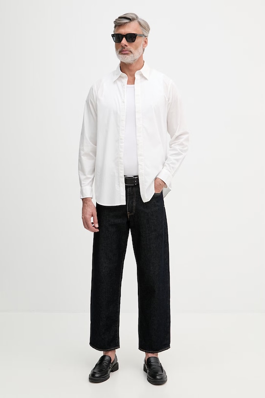 Armani Exchange koszula męska bawełniana XM002319.AF24533 biały SS26