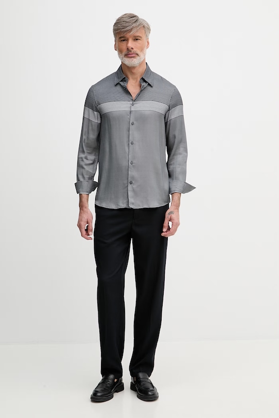 Armani Exchange koszula męska z wiskozy XM002320.AF13235 granatowy SS26