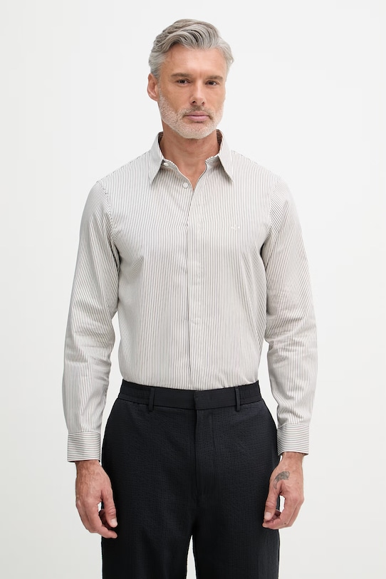 Armani Exchange риза мъжка от памук бежов XM002420.AF12143