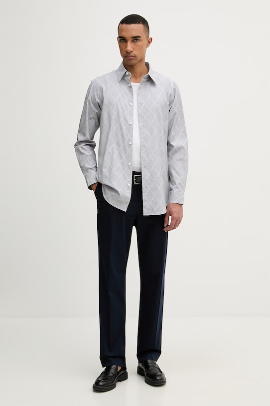 Armani Exchange košile pánská bavlněná XM002812.AF24577 šedá SS26