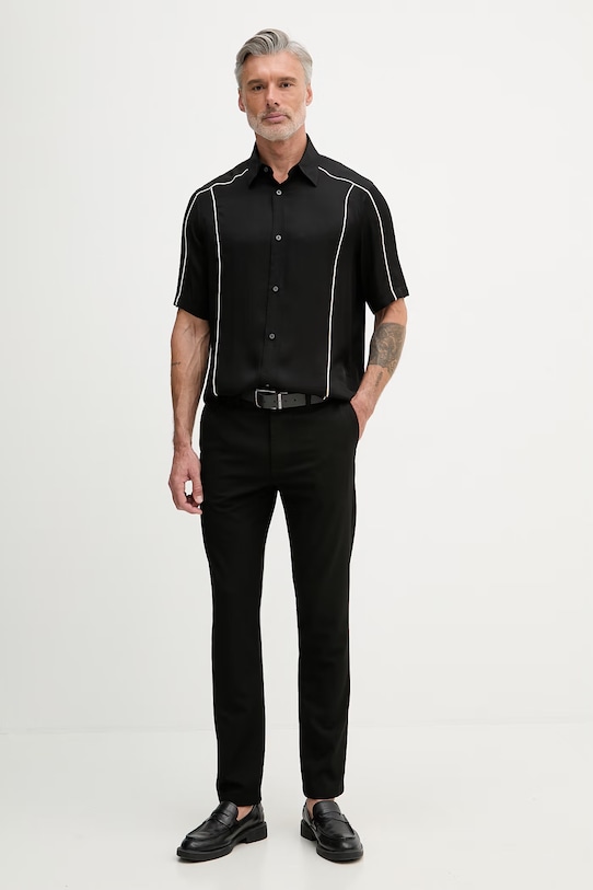 Armani Exchange Košeľa pánska z viskózy XM002814.AF13235 čierna SS26