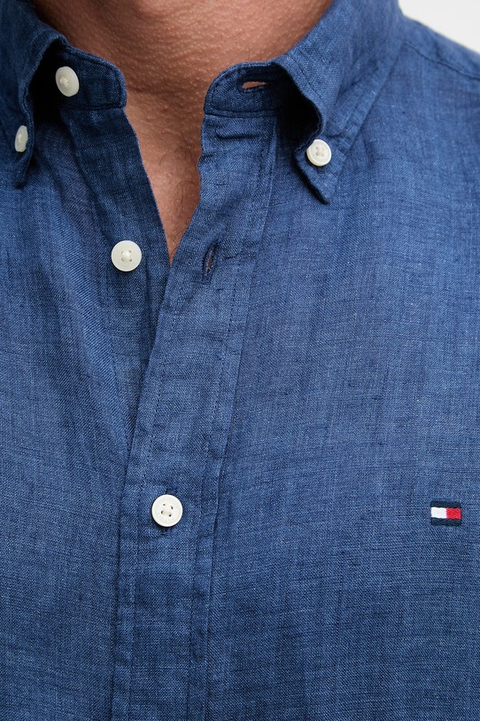 Tommy Hilfiger košile pánská lněná MW0MW41530 námořnická modř