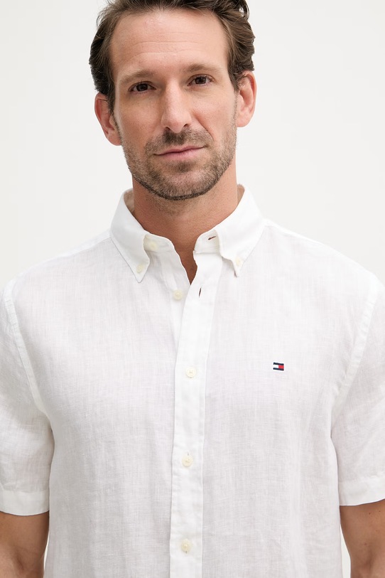 Tommy Hilfiger cămașă pentru bărbați, din in alb MW0MW41531