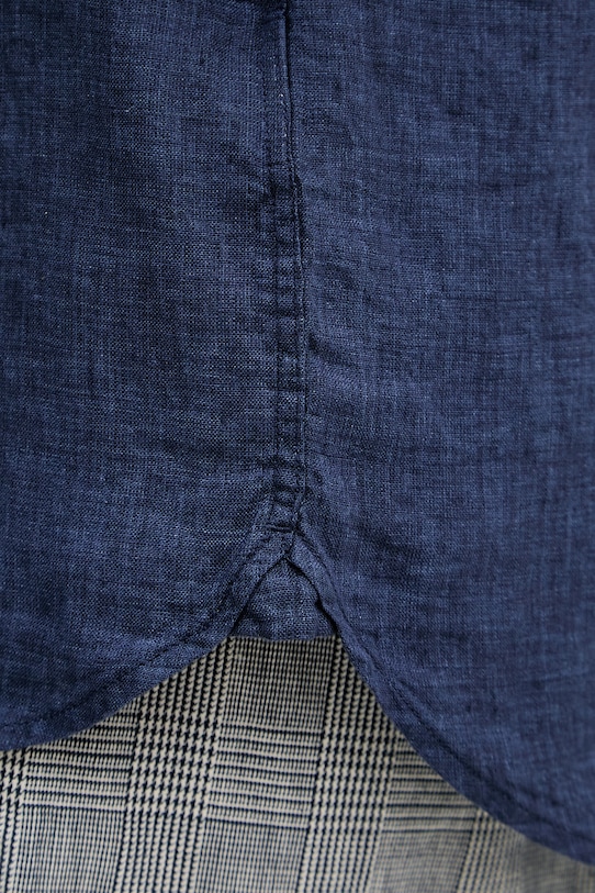 Tommy Hilfiger košile pánská lněná MW0MW41531 námořnická modř