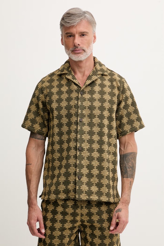 OAS koszula męska bawełniana zielony 101001.2014