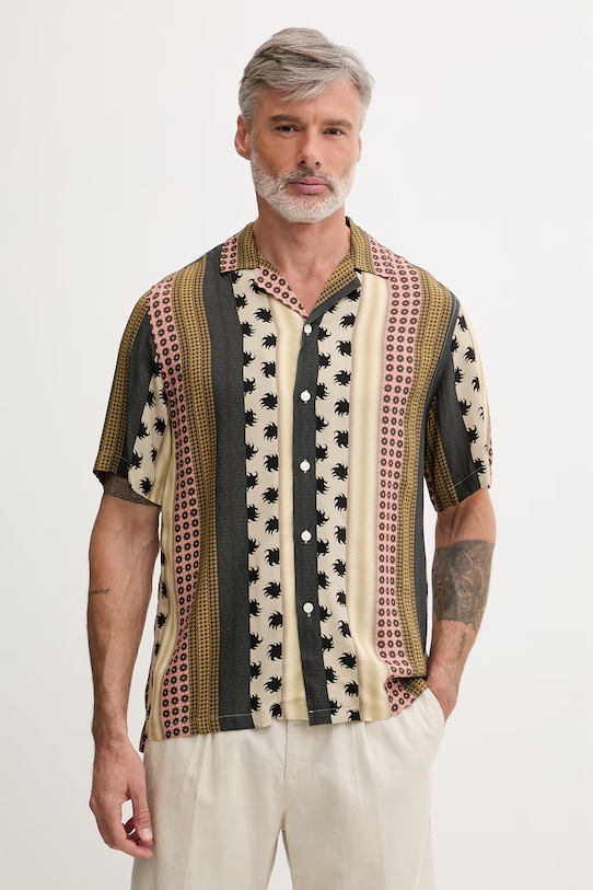 OAS koszula męska z wiskozy zielony 101002.4505