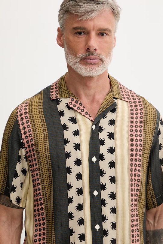 OAS koszula męska z wiskozy zielony 101002.4505